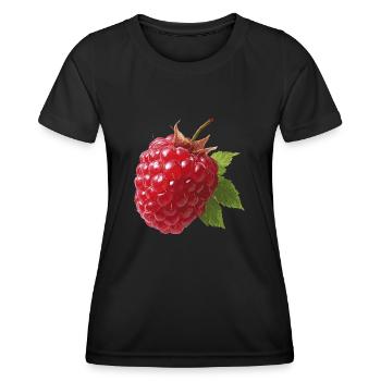 rote Himbeere - Frauen Funktions-T-Shirt - Schwarz - Vorne - AI Model Female 172 light (172cm)