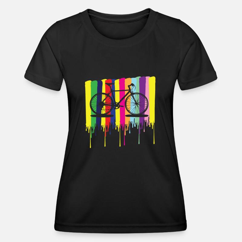 rainbow colors bicycle - Women's Functional T-Shirt - black