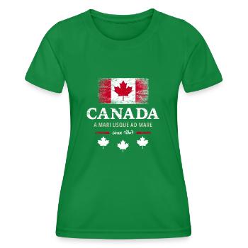 Canada Canada America maple leaf flag flag - Women's Functional T-Shirt - kelly green - Front - AI Model Female 172 dark (172cm)