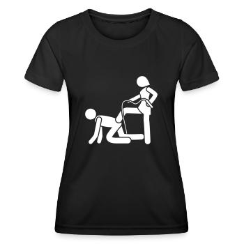 Couple newlyweds whip wedding - Women's Functional T-Shirt - black - Front - AI Model Female 172 light (172cm)