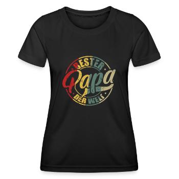 Bester Papa Der Welt Bester Papa - Frauen Funktions-T-Shirt - Schwarz - Vorne - AI Model Female 172 light (172cm)