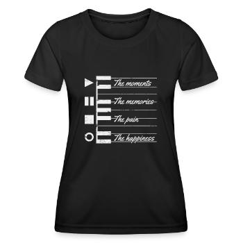 The Moments The memories The Pain The Happiness - T-shirt sport Femme - noir - Devant - AI Model Female 172 light (172cm)