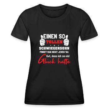 Schwiegersohn Schwiegermutter Schwiegervater - Frauen Funktions-T-Shirt - Schwarz - Vorne - AI Model Female 172 light (172cm)