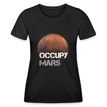 Occupy Mars Astronomie Wissenschaft Geschenke für Sie - Frauen Funktions-T-Shirt - Schwarz - Vorne - AI Model Female 172 light (172cm)