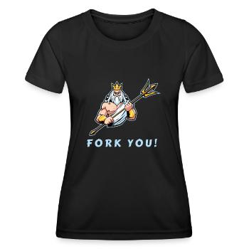 Fork You / Fuck You - T-shirt sport Femme - noir - Devant - AI Model Female 172 light (172cm)