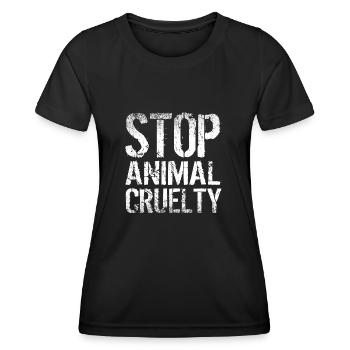 Halte à la cruauté envers les animaux - T-shirt sport Femme - noir - Devant - AI Model Female 172 light (172cm)
