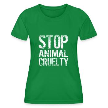 Halte à la cruauté envers les animaux - T-shirt sport Femme - vert - Devant - AI Model Female 172 dark (172cm)