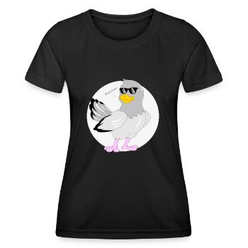 Pigeon à la mode - T-shirt sport Femme - noir - Devant - AI Model Female 172 light (172cm)
