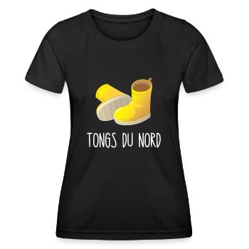 tongs du nord - T-shirt sport Femme - noir - Devant - AI Model Female 172 light (172cm)