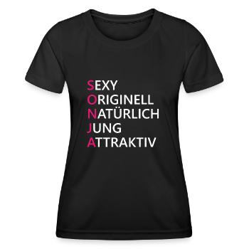 Sonja Name Geschenk - Frauen Funktions-T-Shirt - Schwarz - Vorne - AI Model Female 172 light (172cm)