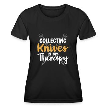 Couteau de boucher Couteau Collectionneur de couteaux - T-shirt sport Femme - noir - Devant - AI Model Female 172 light (172cm)