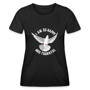 I am so happy and thankful - Frauen Funktions-T-Shirt - Schwarz - Vorne - AI Model Female 172 light (172cm)