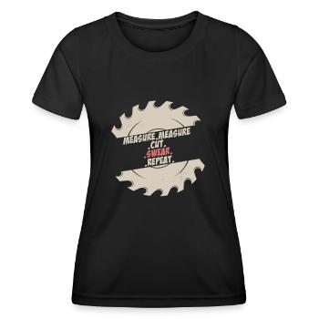Mesure Coupe Jurer Répéter Charpentier - T-shirt sport Femme - noir - Devant - AI Model Female 172 light (172cm)