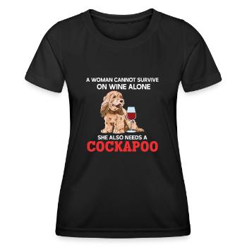 Cockapoo Chien - T-shirt sport Femme - noir - Devant - AI Model Female 172 light (172cm)