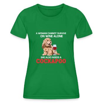 Cockapoo Dog - Women's Functional T-Shirt - kelly green - Front - AI Model Female 172 dark (172cm)