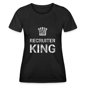 Recruiter König - Frauen Funktions-T-Shirt - Schwarz - Vorne - AI Model Female 172 light (172cm)