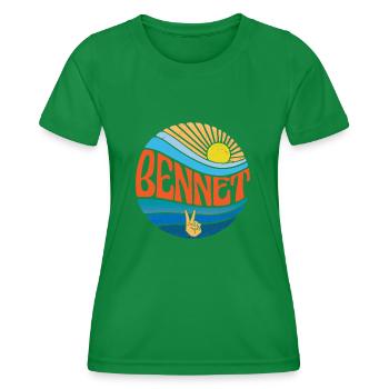 Bennet Hemd Vintage Sunset Bennet Groovy Tie Dye - Frauen Funktions-T-Shirt - Kelly Green - Vorne - AI Model Female 172 dark (172cm)