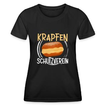 Krapfen Schutzverein Faschingskrapfen - Frauen Funktions-T-Shirt - Schwarz - Vorne - AI Model Female 172 light (172cm)
