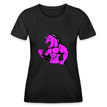 Licorne forte - T-shirt sport Femme - noir - Devant - AI Model Female 172 light (172cm)