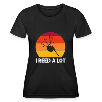 Dudelsack für Dudelsackspieler und Schotten - Frauen Funktions-T-Shirt - Schwarz - Vorne - AI Model Female 172 light (172cm)
