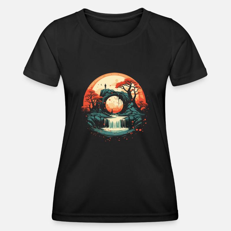 A beautiful landscape in a ball - Women's Functional T-Shirt - black