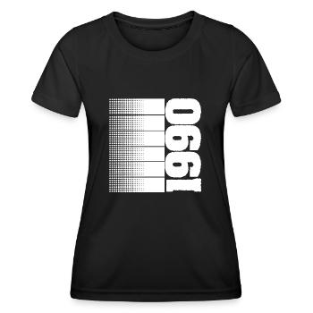 1990 - Frauen Funktions-T-Shirt - Schwarz - Vorne - AI Model Female 172 light (172cm)