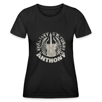 Gitarre Anthony - Frauen Funktions-T-Shirt - Schwarz - Vorne - AI Model Female 172 light (172cm)