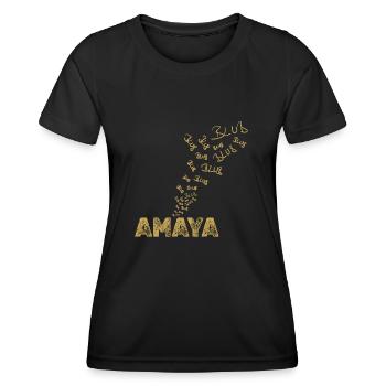 Boot Amaya - Frauen Funktions-T-Shirt - Schwarz - Vorne - AI Model Female 172 light (172cm)
