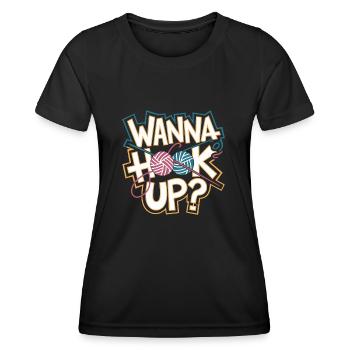 Fil et humour combinés - T-shirt sport Femme - noir - Devant - AI Model Female 172 light (172cm)
