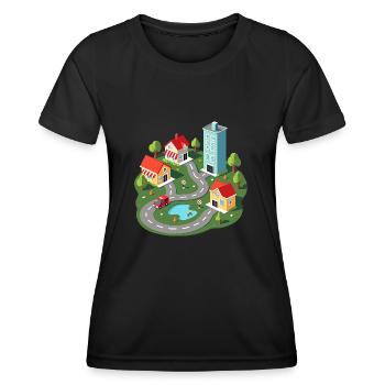 Auto Spielmatte - Vatertag mit Autos - Frauen Funktions-T-Shirt - Schwarz - Vorne - AI Model Female 172 light (172cm)
