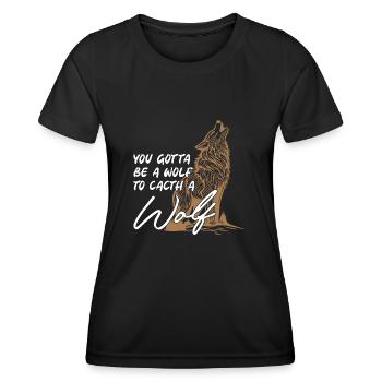 Tu dois être un loup - T-shirt sport Femme - noir - Devant - AI Model Female 172 light (172cm)