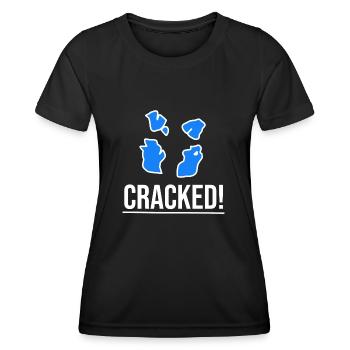 Jeux de jeu Warzone Cracked Armor - T-shirt sport Femme - noir - Devant - AI Model Female 172 light (172cm)