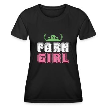 Fermière ferme agriculteur - T-shirt sport Femme - noir - Devant - AI Model Female 172 light (172cm)