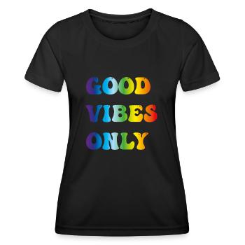 good vibes only - T-shirt sport Femme - noir - Devant - AI Model Female 172 light (172cm)