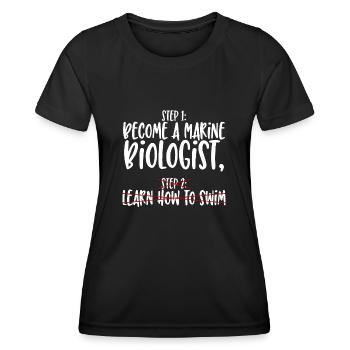 Biologiste marin Étape 1 - T-shirt sport Femme - noir - Devant - AI Model Female 172 light (172cm)