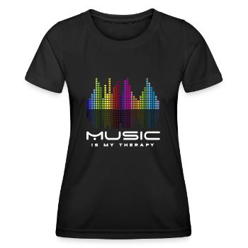 DJ Techno Thérapie musique equalizer edm parti - T-shirt sport Femme - noir - Devant - AI Model Female 172 light (172cm)