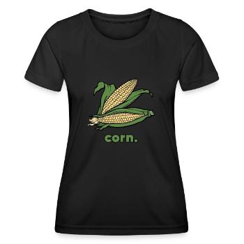 Mais | Légumes - T-shirt sport Femme - noir - Devant - AI Model Female 172 light (172cm)