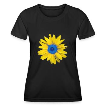 Sunflower Ukraine Flag Flag Colors Yellow Blue - Women's Functional T-Shirt - black - Front - AI Model Female 172 light (172cm)