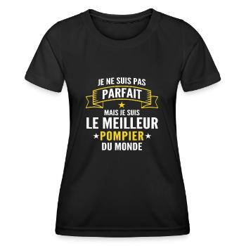 meilleur pompier du monde - T-shirt sport Femme - noir - Devant - AI Model Female 172 light (172cm)