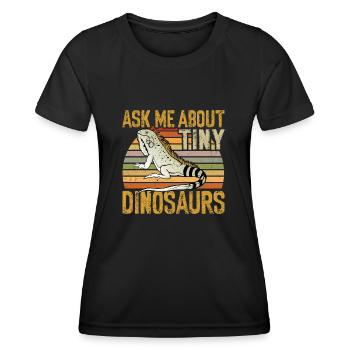 Leguan Eidechse Reptil Herpetologe - Frauen Funktions-T-Shirt - Schwarz - Vorne - AI Model Female 172 light (172cm)