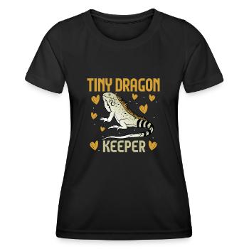 Leguan Eidechse Reptil Herpetologe - Frauen Funktions-T-Shirt - Schwarz - Vorne - AI Model Female 172 light (172cm)