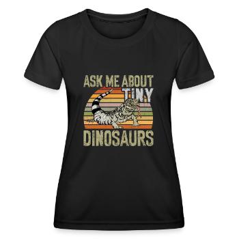 Tegu Eidechse Reptil Herpetologe - Frauen Funktions-T-Shirt - Schwarz - Vorne - AI Model Female 172 light (172cm)