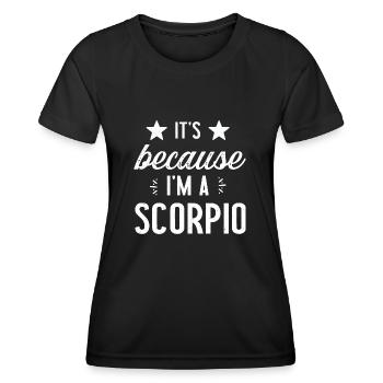 Scorpio horoscope zodiac sign astrology women men - T-shirt sport Femme - noir - Devant - AI Model Female 172 light (172cm)