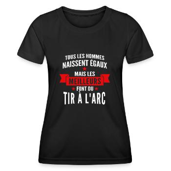 les meilleurs font du tir à l arc - T-shirt sport Femme - noir - Devant - AI Model Female 172 light (172cm)