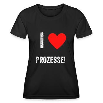 Lustiges Prozesse Arbeitskollegen Arbeit - Frauen Funktions-T-Shirt - Schwarz - Vorne - AI Model Female 172 light (172cm)