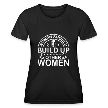 Frauen sollten andere Frauen aufbauen - Frauen Funktions-T-Shirt - Schwarz - Vorne - AI Model Female 172 light (172cm)