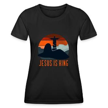 Jesus Is King - Women's Functional T-Shirt - black - Front - AI Model Female 172 light (172cm)