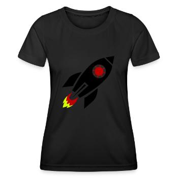 fusée - T-shirt sport Femme - noir - Devant - AI Model Female 172 light (172cm)