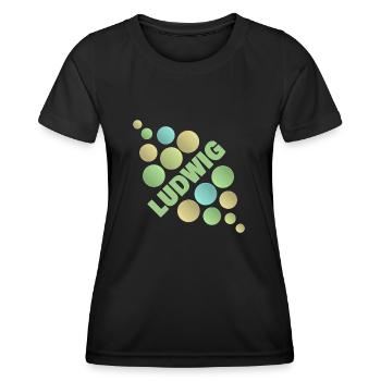 Prénom Ludwig - T-shirt sport Femme - noir - Devant - AI Model Female 172 light (172cm)