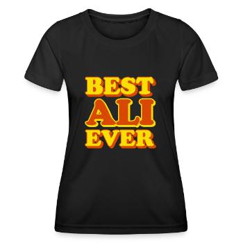 Ali Prénom Drôle de cadeau - T-shirt sport Femme - noir - Devant - AI Model Female 172 light (172cm)